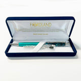 Boxed NZ Ballpoint Pen with Floating Paua Shell Pieces - ShopNZ