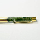 Boxed Gold Pen with Floating Pounamu Greenstone Pieces - ShopNZ