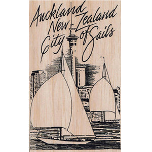 Auckland New Zealand Wooden Postcard