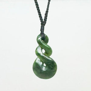 4cm Genuine NZ Greenstone Maori Double Twist Necklace - ShopNZ