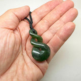 4cm Genuine NZ Greenstone Maori Double Twist Necklace - ShopNZ