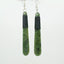 7cm NZ Greenstone Earrings with Beautiful Binding