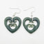 Genuine NZ Greenstone Heart Earrings with 4 Koru