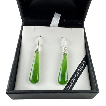 Genuine NZ Greenstone Drop Earrings
