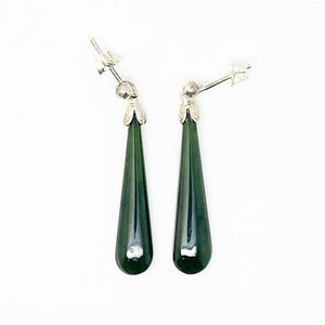 Genuine NZ Greenstone Drop Earrings