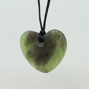 Small Genuine Ngai Tahu Pounamu Greenstone Heart Necklace