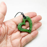 Genuine Ngai Tahu Greenstone Cutout Heart Necklace
