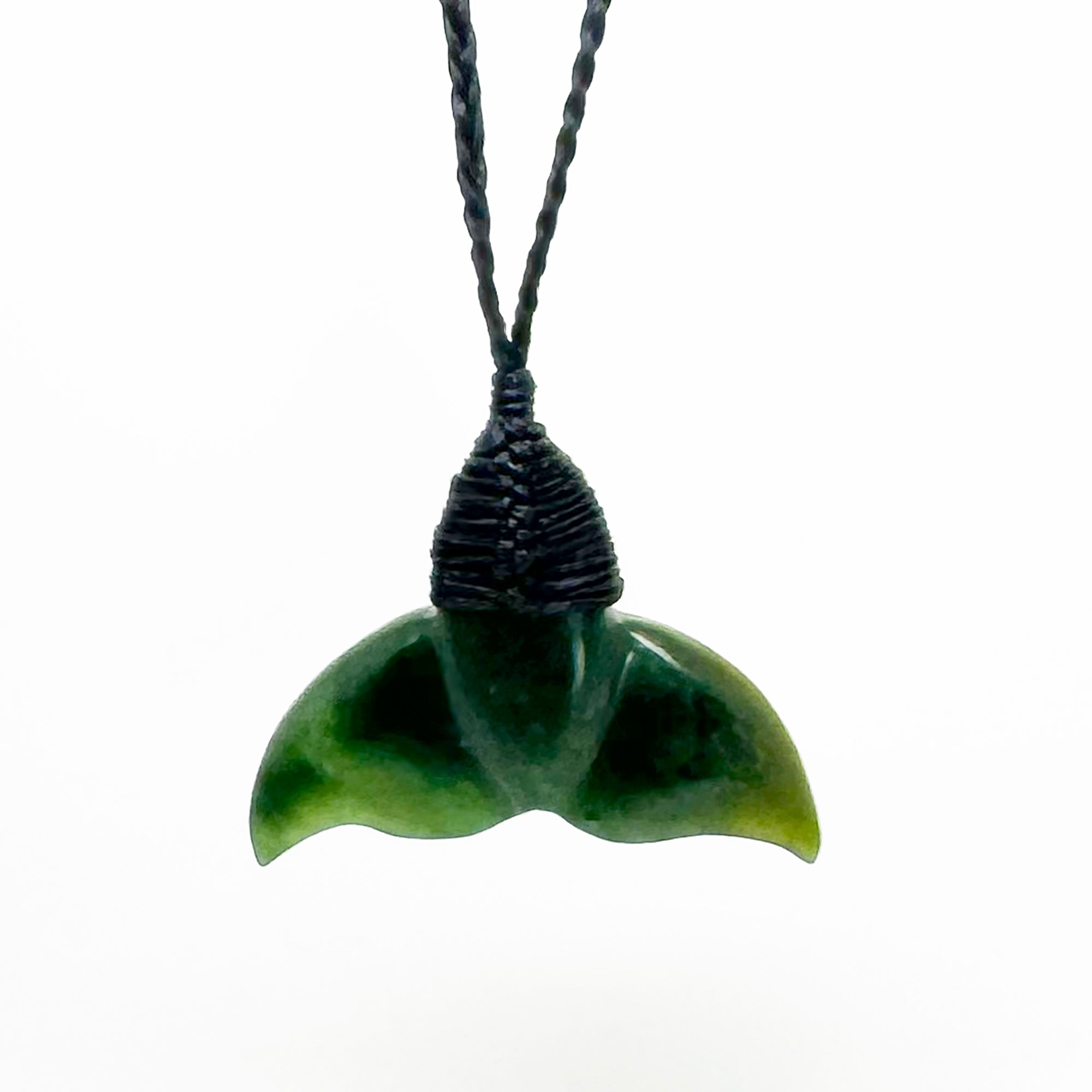 Beautiful Ngai Tahu Pounamu Genuine Greenstone Māori Whale Tail Protector Necklace