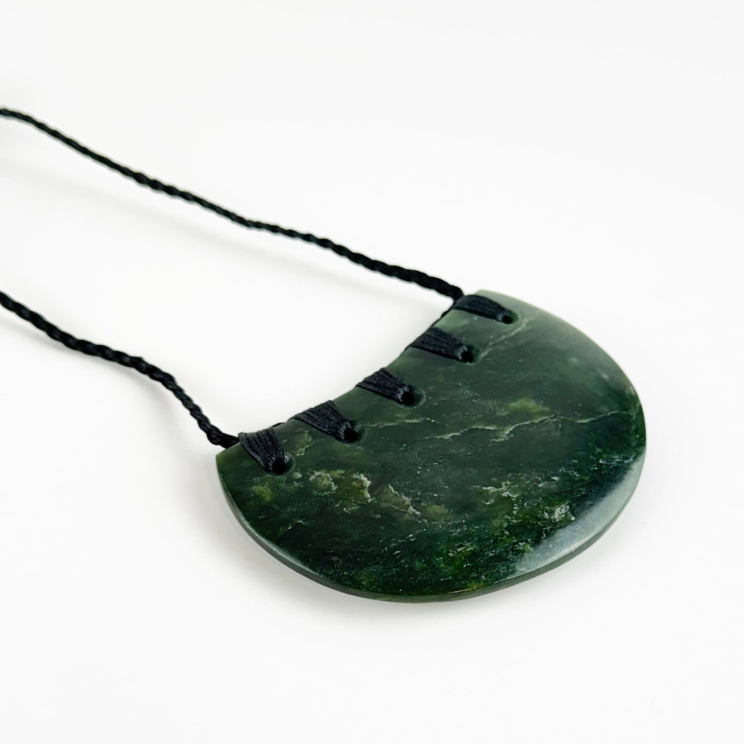 Beautiful Genuine NZ Greenstone Breastplate Māori Kōuma Necklace