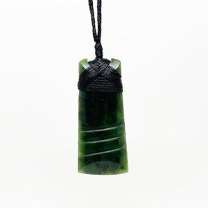 Genuine NZ Greenstone Toki Notched Necklace - ShopNZ