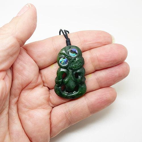 Small Genuine NZ Greenstone Tiki Necklace