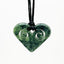 Genuine NZ Greenstone Heart Necklace with Two Inner Koru