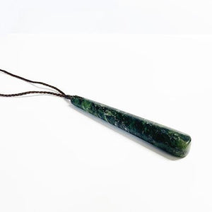 Unique Serpentinite Pounamu Greenstone 10.5cm Necklace - ShopNZ
