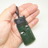 Genuine NZ Greenstone Toki Necklace with Koru