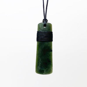 Genuine Ngai Tahu Pounamu Wrapped Greenstone Toki Necklace 6cm