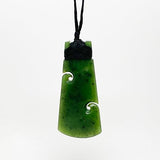 Genuine NZ Greenstone Toki Necklace with Koru and Carving - ShopNZ