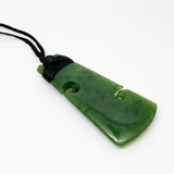 Genuine NZ Greenstone Toki Necklace with Koru and Carving - ShopNZ