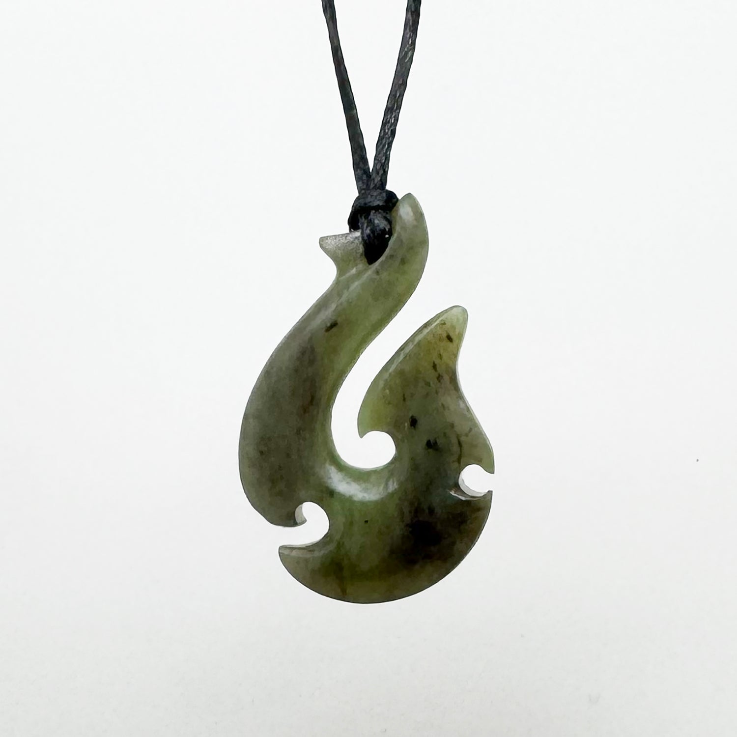 Genuine Ngai Tahu NZ Greenstone Fish Hook Necklace