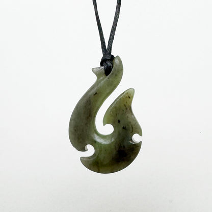 Genuine Ngai Tahu NZ Greenstone Fish Hook Necklace