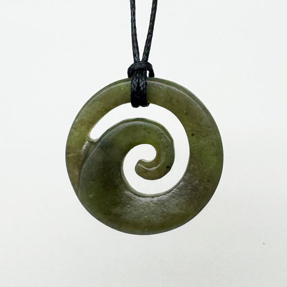 Genuine NZ Greenstone Ngai Tahu Pounamu Koru Necklace