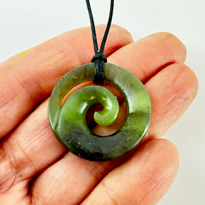 Genuine NZ Greenstone Ngai Tahu Pounamu Koru Necklace
