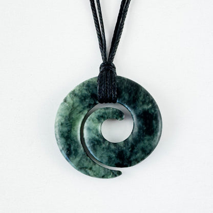 Genuine NZ Greenstone Open Koru Necklace – Maori Pounamu Pendant