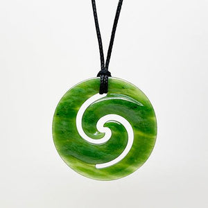 Genuine Ngai Tahu Greenstone Maori Double Koru Necklace - ShopNZ