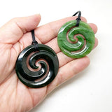 Genuine Ngai Tahu Greenstone Maori Double Koru Necklace - ShopNZ