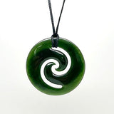 Genuine Ngai Tahu Greenstone Maori Double Koru Necklace