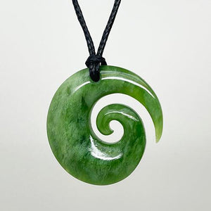 Genuine Ngai Tahu Pounamu Greenstone Koru Necklace