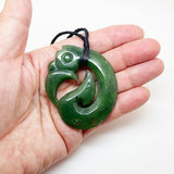 Genuine NZ Greenstone Maori Manaia Necklace with Fish Hook Tail - ShopNZ