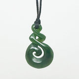 Genuine NZ Greenstone 4cm Twist Koru Necklace - ShopNZ