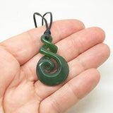 Genuine NZ Greenstone 4cm Twist Koru Necklace - ShopNZ