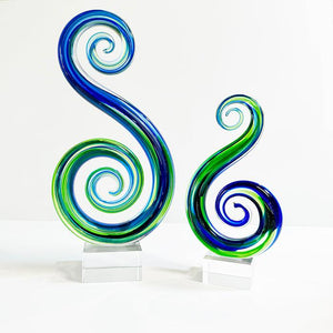 Large 24cm and 36cm Maori Koru Glass Ornaments - ShopNZ