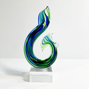 Maori Glass Fish Hook Trophy or Ornament