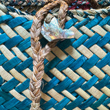 Teal Natural and Crimson Maori Flax Pikau Backpack
