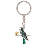 Pretty Paua Tui Bird Stainless Steel Keychain - ShopNZ