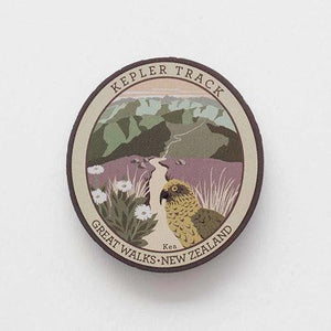 Kepler Track Great Walk and Kea Pinback Badge