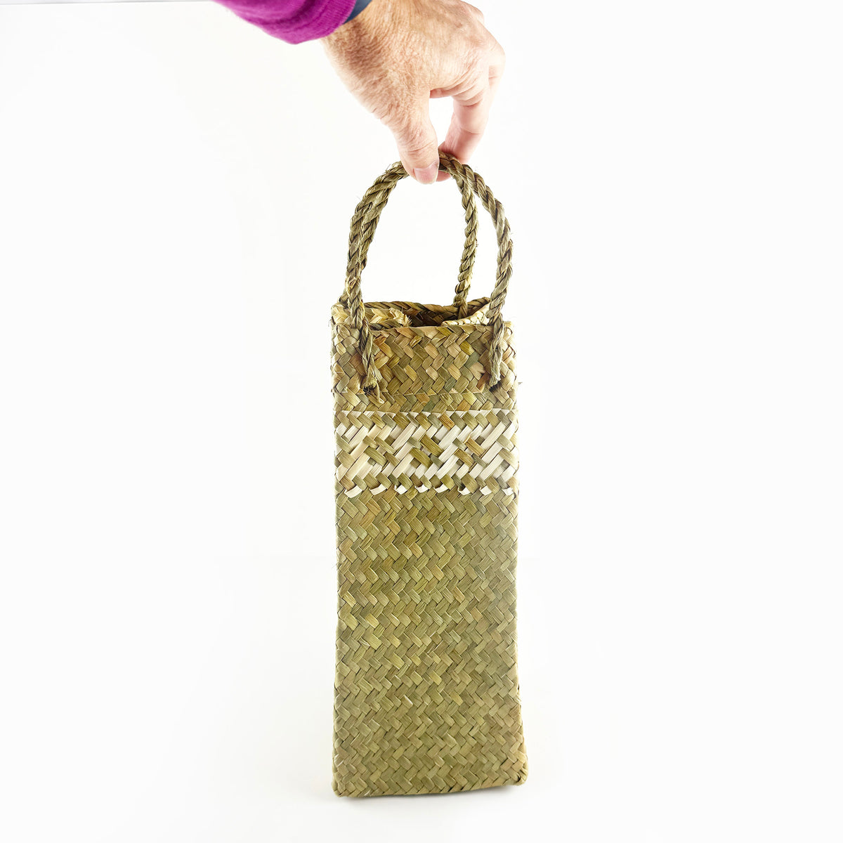 Full Size Wine Bottle Vietnamese Flax Bag