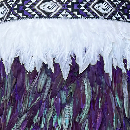 Beautiful Purple and White Māori Full Length Korowai Kahu Huruhuru