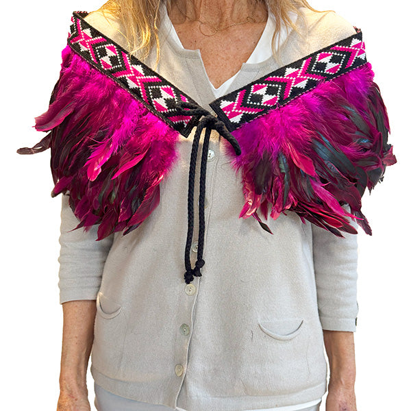 Hot Pink and Cerise Short Maori Korowai