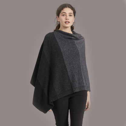 Cosy Colourful Merino Possum Silk Ombre Poncho