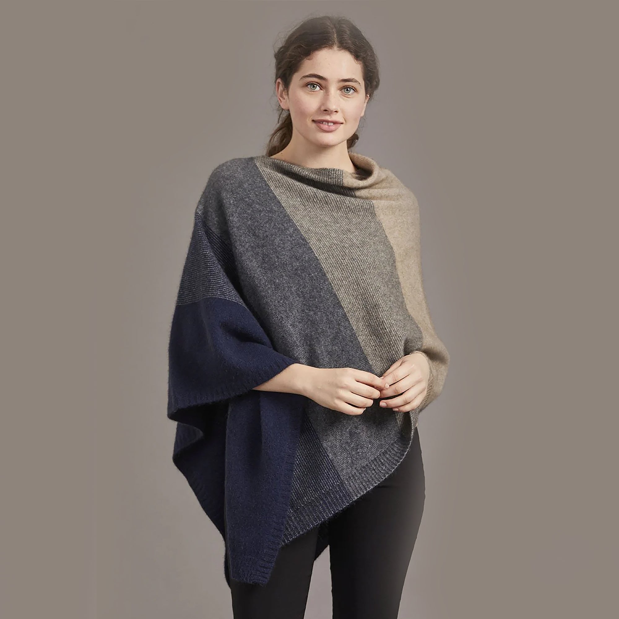 Cosy Colourful Merino Possum Silk Ombre Poncho