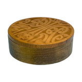 Rimu Round Jewellery Box with Maori Mangopare Tattoo Carving - ShopNZ