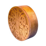 Rimu Round Jewellery Box with Maori Mangopare Tattoo Carving