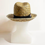 Flax Fedora Hat with Maori Koru Trim