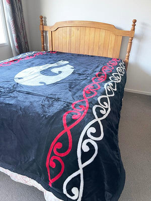 Maori Fish Hook Mink Blanket - suit Double Queen and King Size Bed - ShopNZ