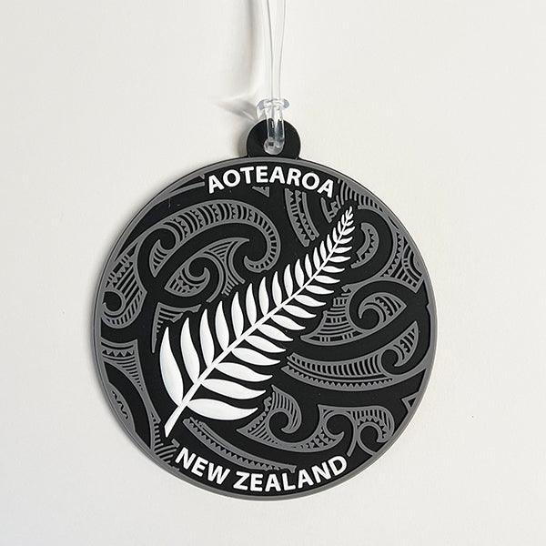 NZ Silver Fern and Maori Tattoo Luggage Tag