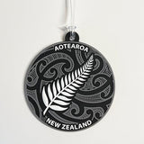 NZ Silver Fern and Maori Tattoo Luggage Tag
