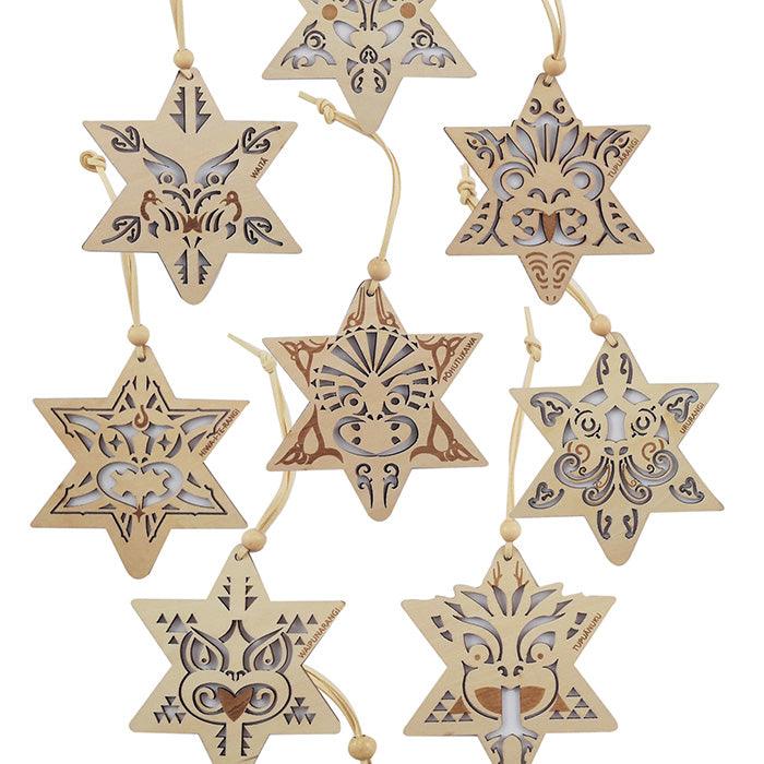 Pack of 9 Matariki Decorative Stars Whetu